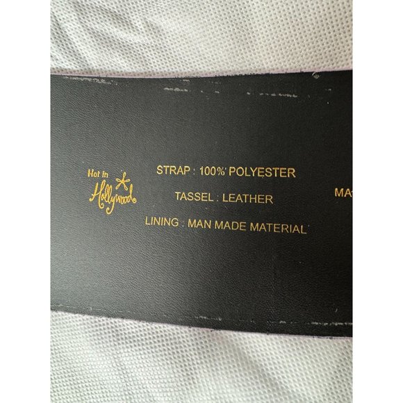 Hot on Hollywood Leather Laced Belt with Elastic Inserts  L Purple - Picture 8 of 16